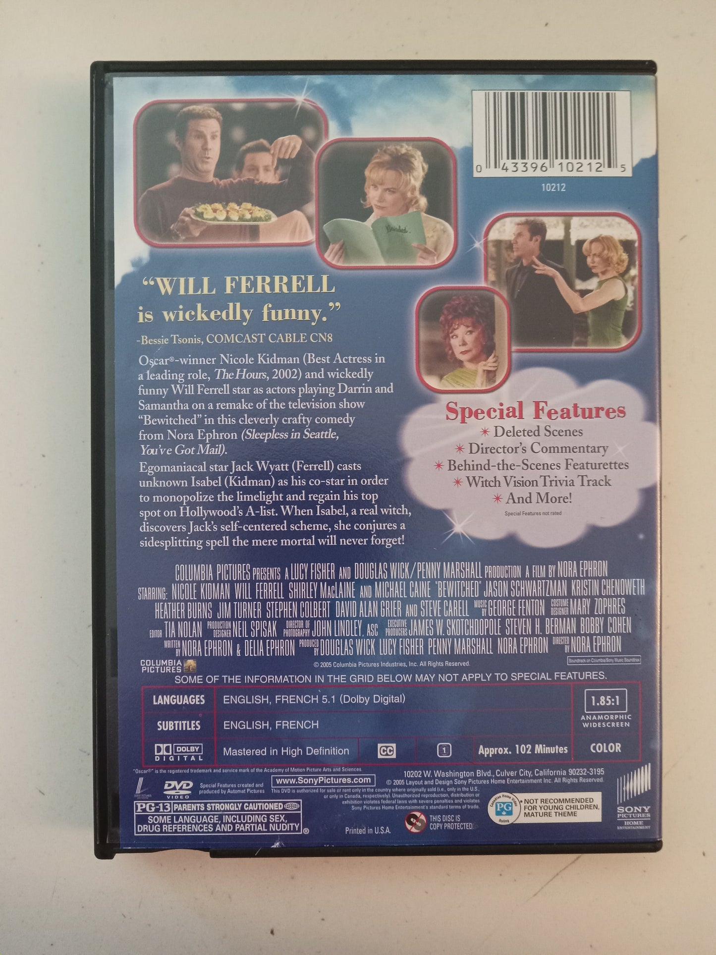 Bewitched, DVD Movie, Nicole Kidman Widescreen, Special Ed. Rated PG-13, USED