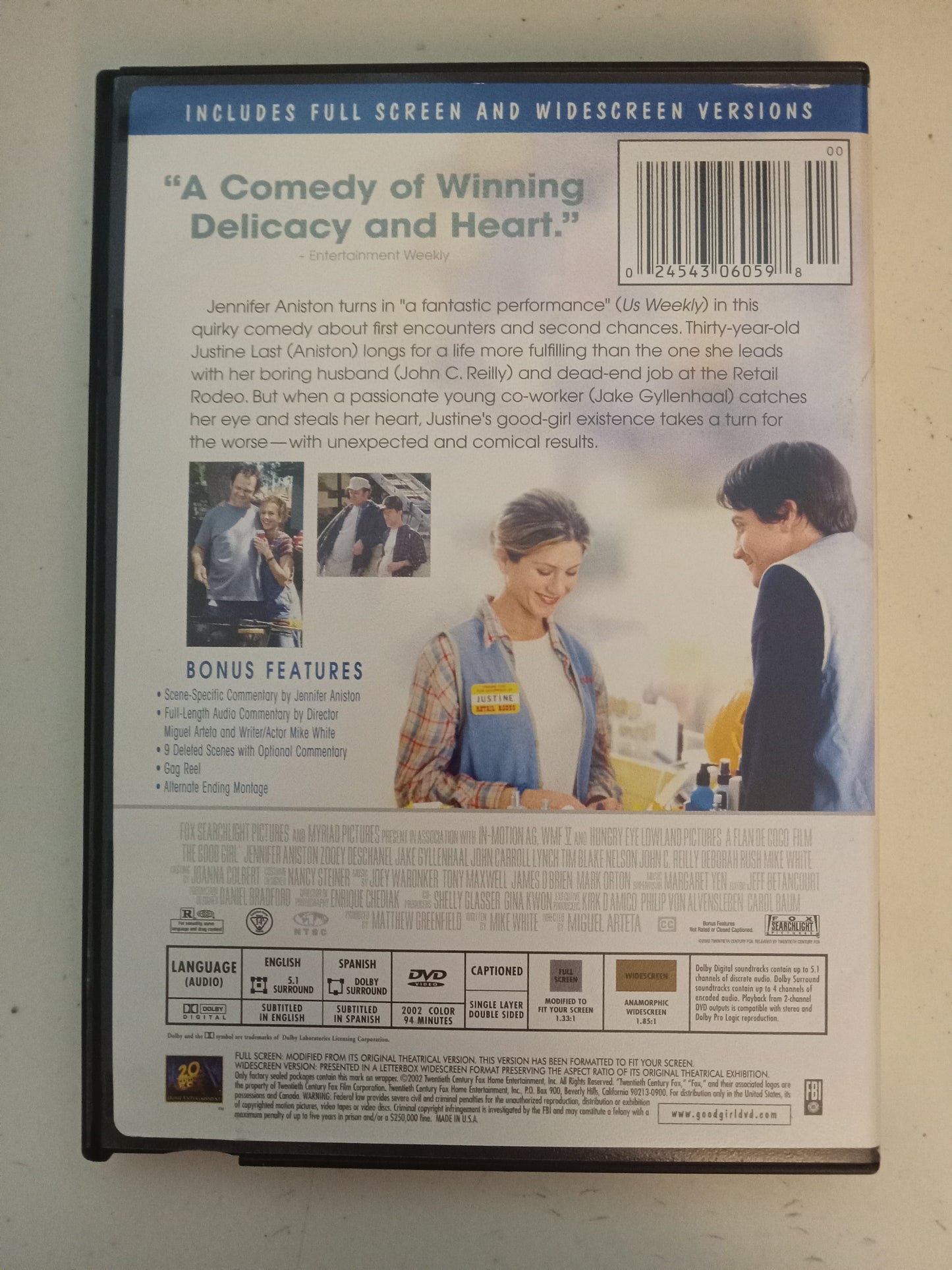The Good Girl, DVD Movie, Jennifer Aniston Widescreen, Rated R, USED