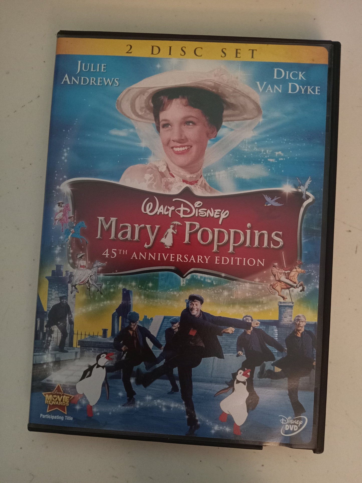 Mary Poppins, Disney DVD Movie, Julie Andrews Fullscreen, 45th Ann. Ed. Rated G, USED