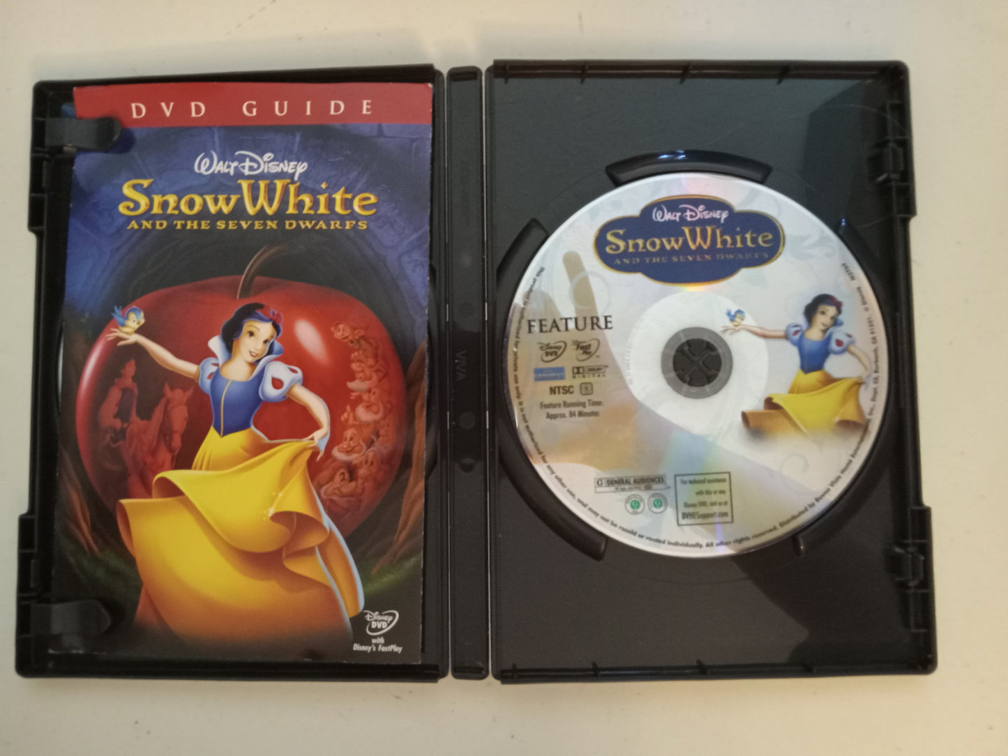 Snow White And The Seven Dwarfs, Disney Animation DVD Movie, Fullscreen, 2 Discs, Rated G, USED