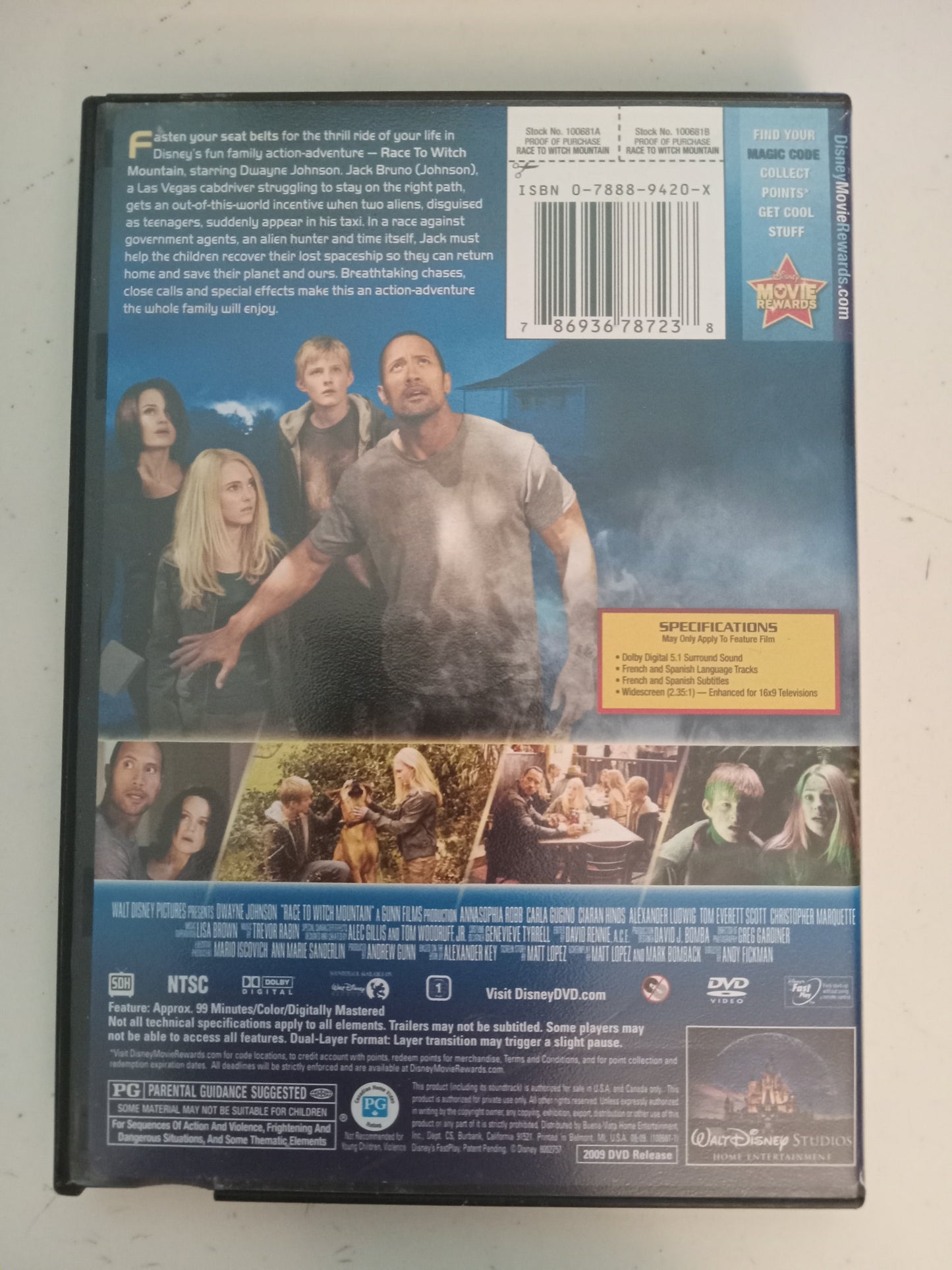 Race To Witch Mountain, DVD Movie, Dwayne Johnson Widescreen, Rated PG, USED