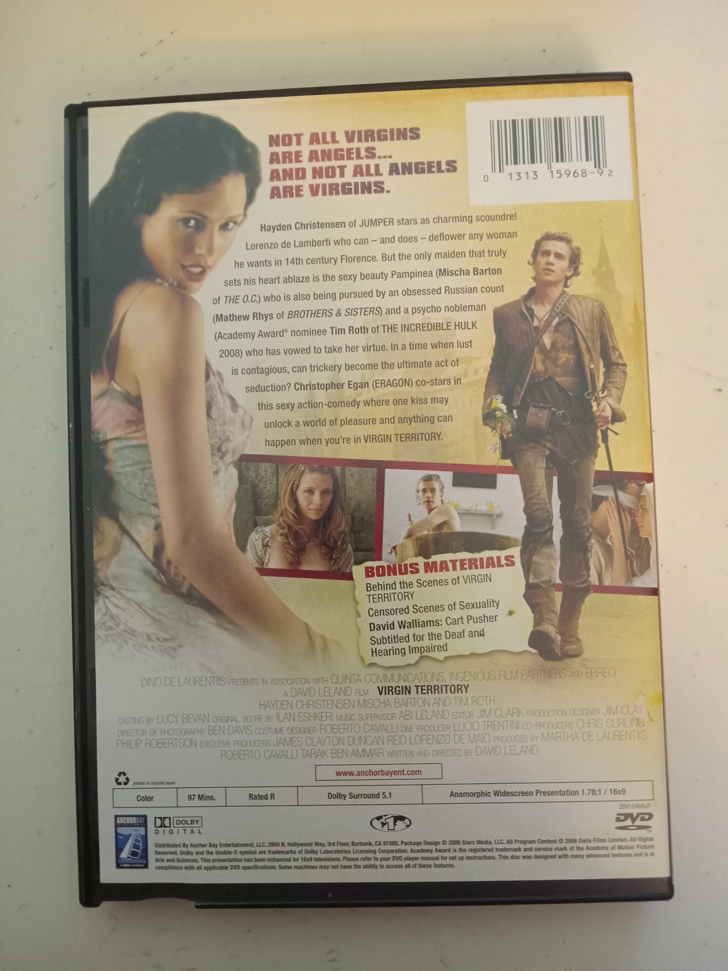 Virgin Territory, DVD Movie, Hayden Christensen Widescreen, Rated R, USED