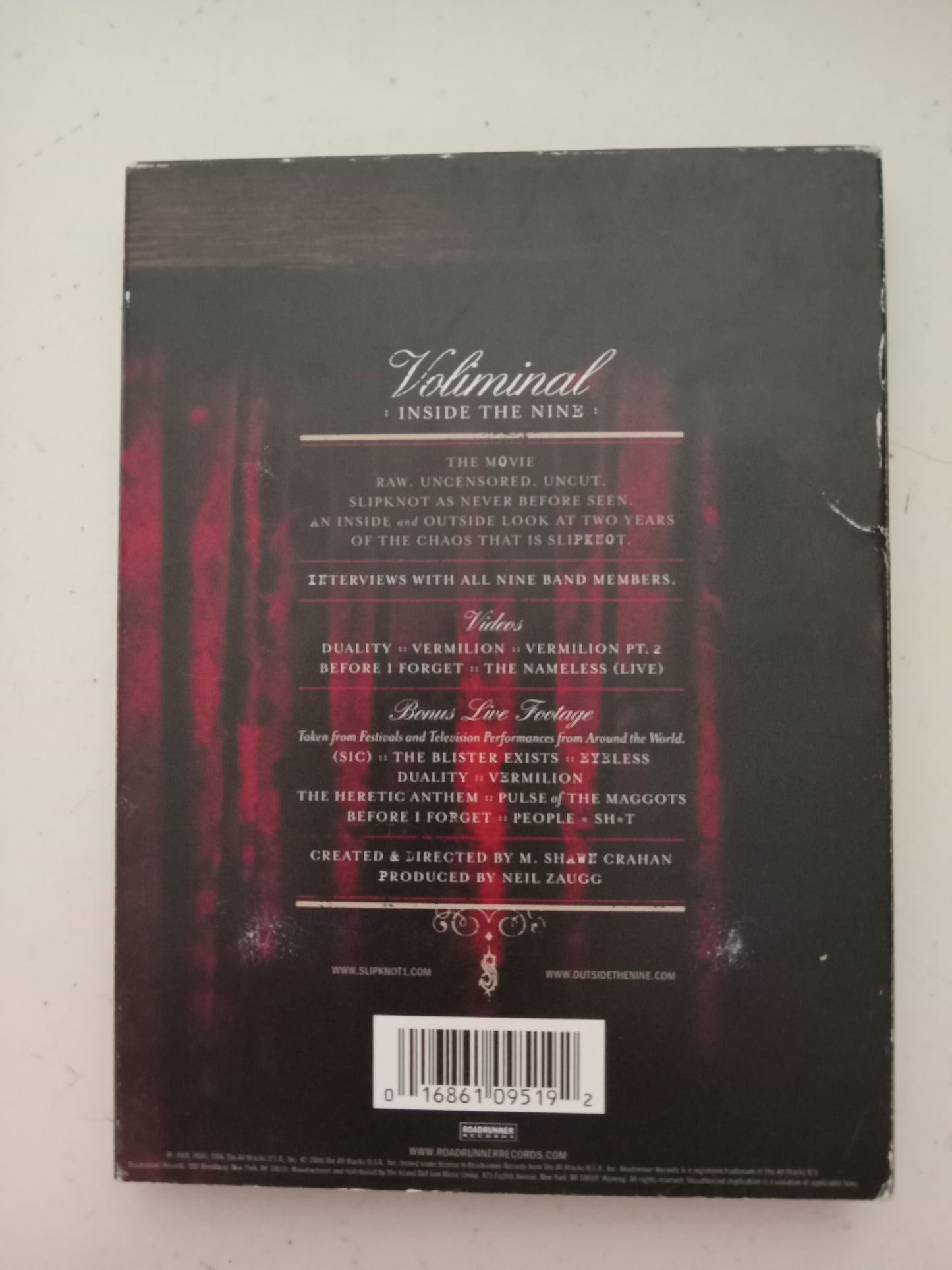 SlipKnot Voliminal Inside The Nine, Rock Band DVD Music Video Movie, Widescreen, Not-Rated , USED