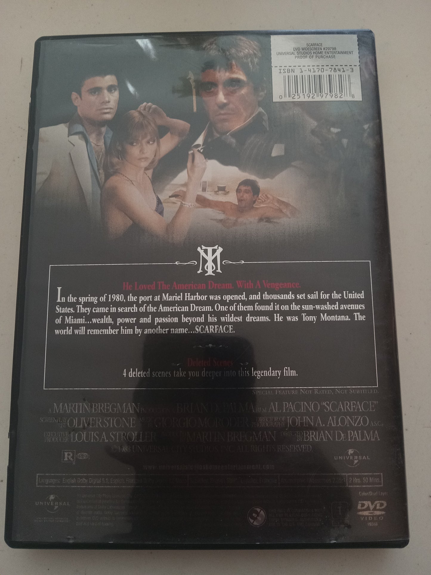 Al Pacino Scarface, 2 Disc Anniversary Edition, DVD Movie, Widescreen, Rated R, USED