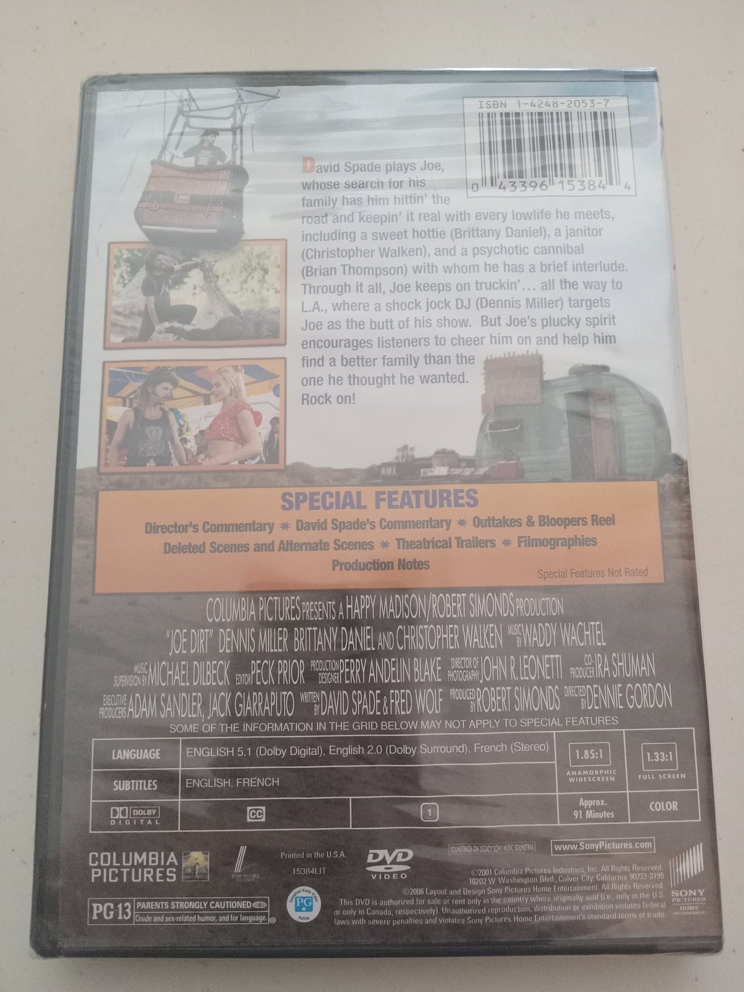 Joe Dirt, DVD Movie, David Spade Fullscreen, Widescreen, Rated PG-13, NEW/USED