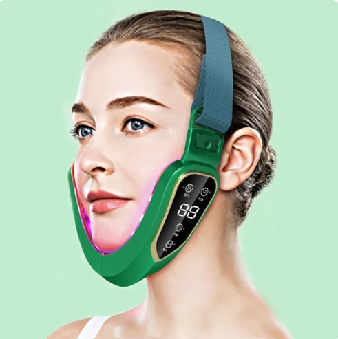 LuxeContours Facial Lifting Vibration Massager Complexion Chin Lift Pink White Dark Light Green AMB