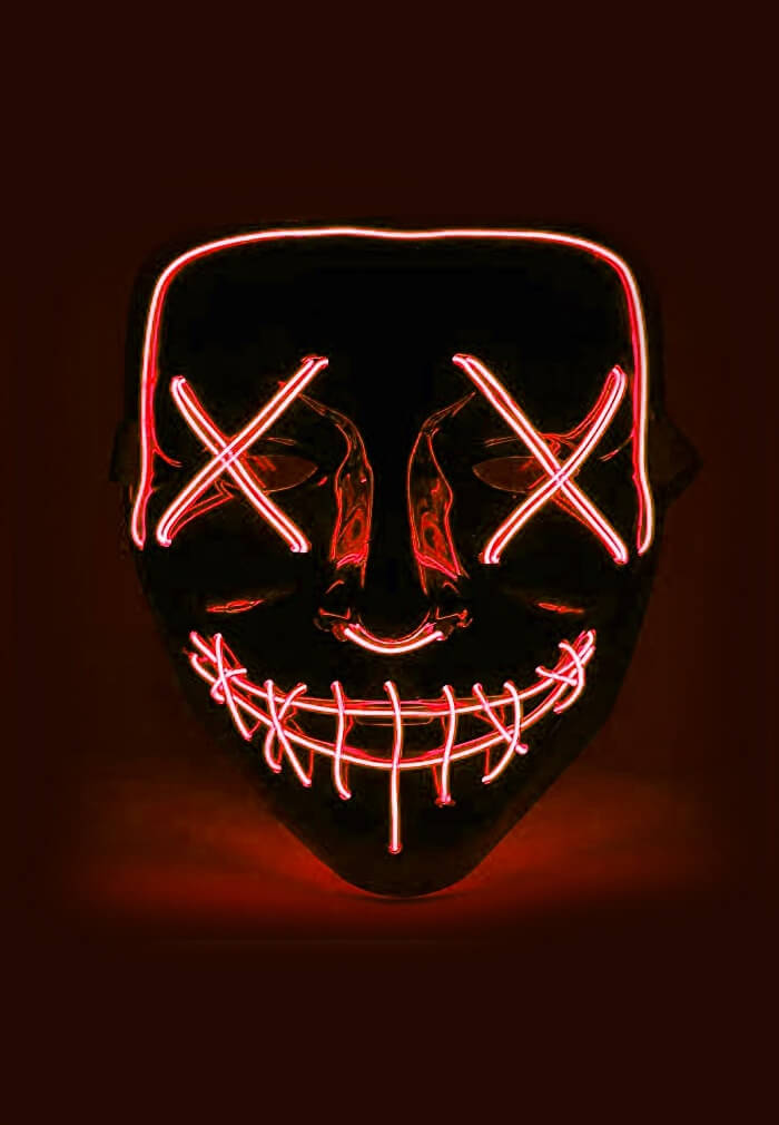 LED Illuminated Purge Mask 3 Light Modes Halloween Accessory Cosplay NEW