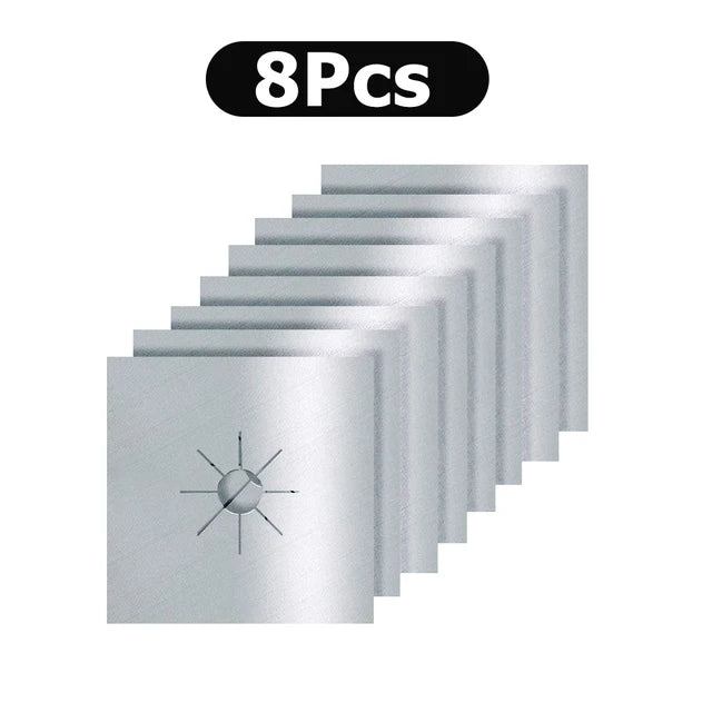 Reusable Gas Burner Stove Protector Cover Black Silver AMB