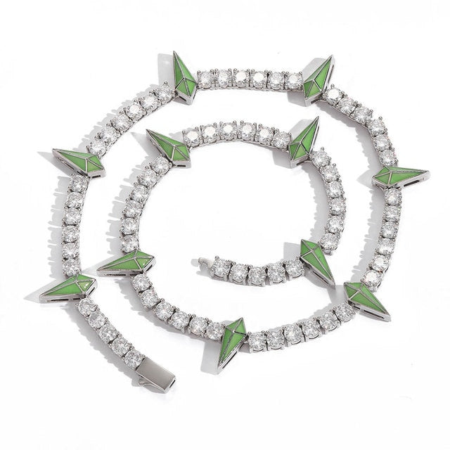 Valentines Day Black Panther Crystal Cuban Chain Necklace