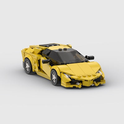 Aventador Racer Brick Building Blocks Yellow Lambo MOC Lego, AMB, NEW!
