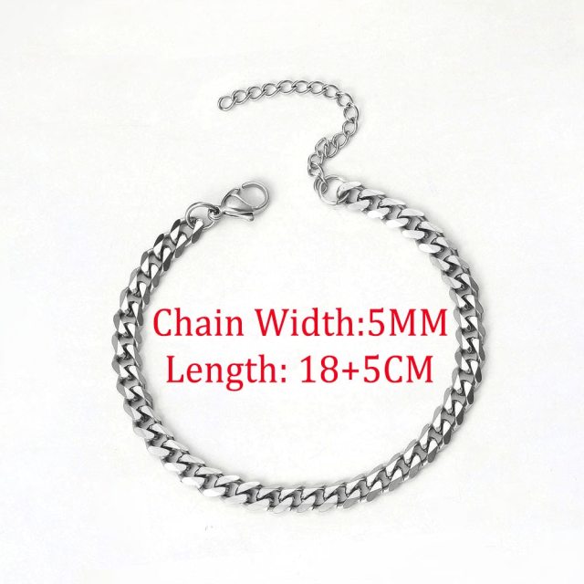 Men Bracelet Cuban Link Stainless Steel NEW