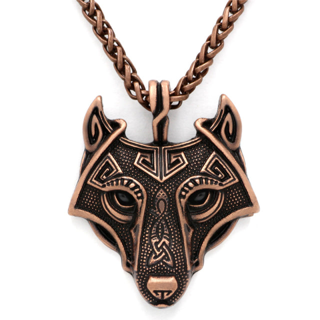 Viking Necklace Red Silver Green Black Cooper Leather Chain, AMB, NEW!