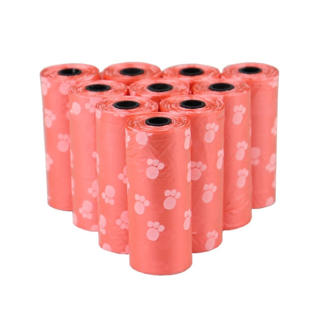 5 Rolls of Disposable Pet Dog Poop Bags (75 Bags total) + Dispenser NEW