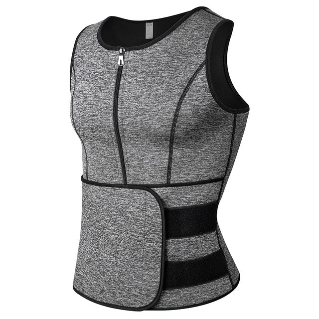 Mens Shaper Body Contouring Vest Tank Top Neoprene Belly Taming Torso Control NEW