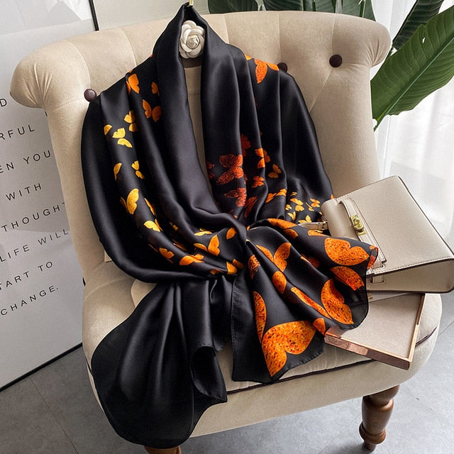 Luxury Polyester Soft Scarf Womens Shawl Silky NEW