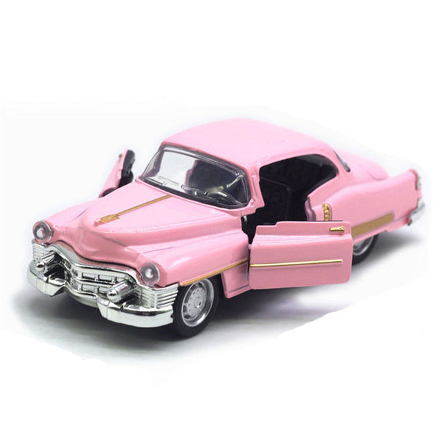 Coupe Retro Simulation Pull Back Alloy Diecast Vehicle 1:32 Scale, Pink, Orange, Red, Beige, AMB, NEW!