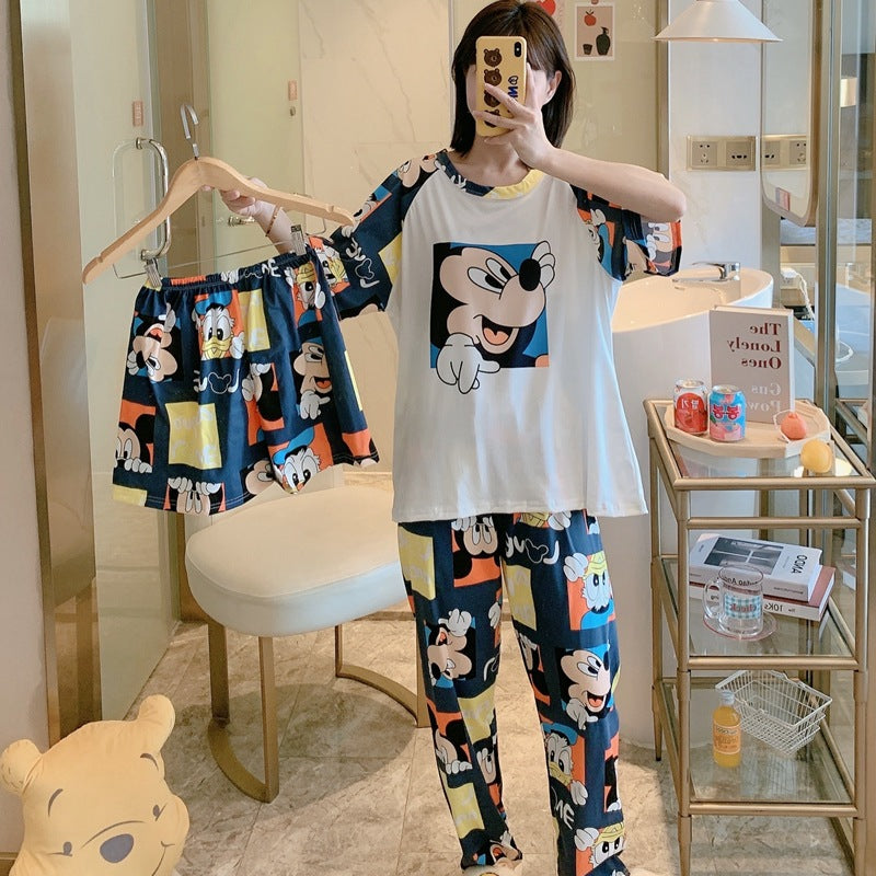 Mickey Mouse Winnie the Pooh Pajamas 3 In 1 Sleepwear Nighties Soft Silky Comfort NEW