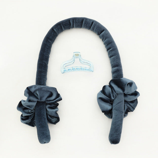 Soft Pearl Cotton Hair Curler No heat Damage Or Breakage Clips Mauve Blue Pink Red Yellow Black Green AMB