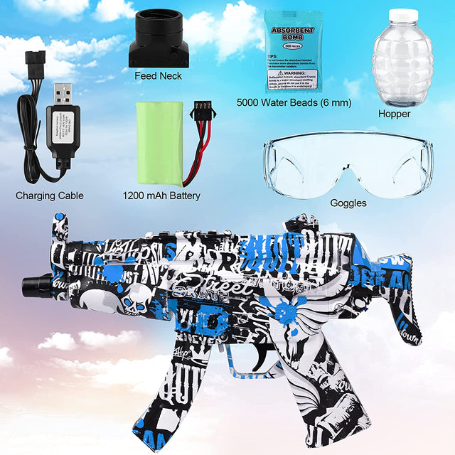 Airsoft Splatter Blaster Gun Electric AK47 & MP5 Rifle Shoots Gel Balls NEW