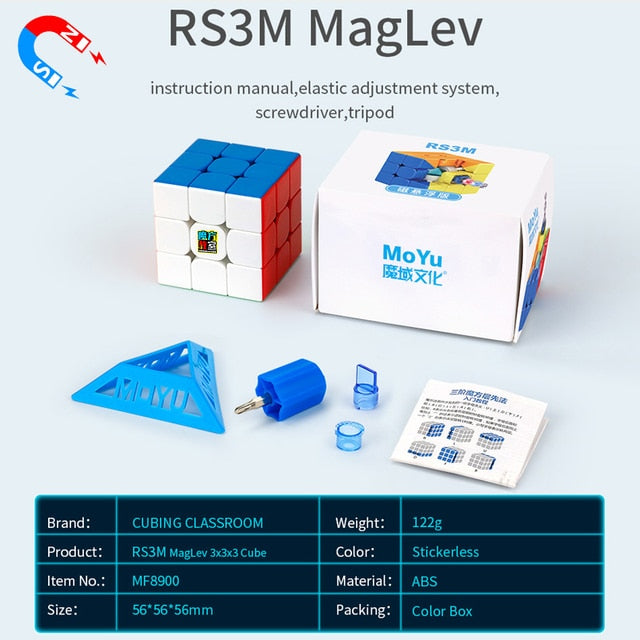Moyu Magnetic Speed Cube Magic Rubik's Cube RS3M Sticker Less NEW