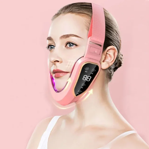 LuxeContours Facial Lifting Vibration Massager Complexion Chin Lift Pink White Dark Light Green AMB