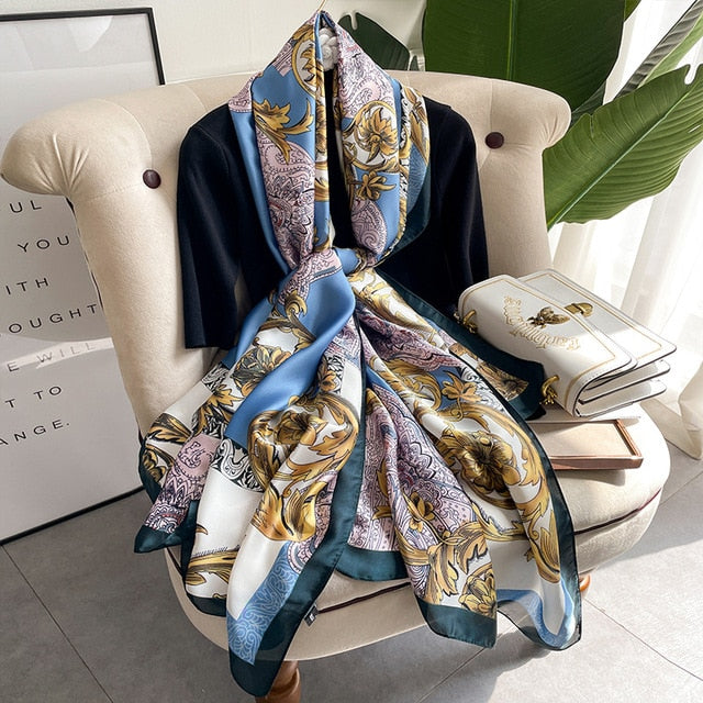 Luxury Polyester Soft Scarf Womens Shawl Silky NEW