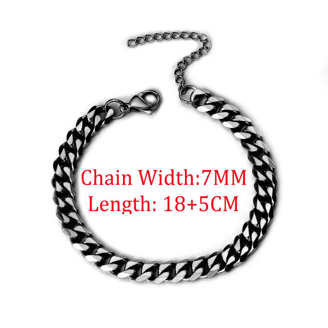 Men Bracelet Cuban Link Stainless Steel NEW
