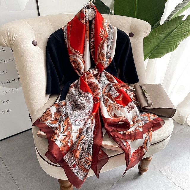 Luxury Polyester Soft Scarf Womens Shawl Silky NEW
