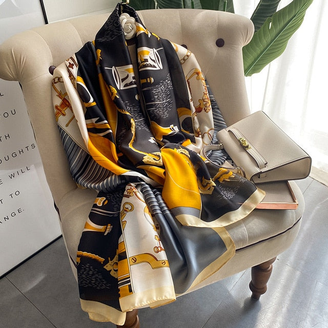 Luxury Polyester Soft Scarf Womens Shawl Silky NEW