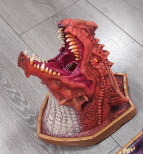 Fire Breathing Dragon 3D Wall Sculpture LED Lighted + Fog Machine NEW