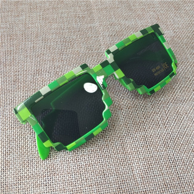 Mosaic Minecraft Video Game Cosplay Sunglasses Green Cosplay Costume Accessory 100% UV protection NEW