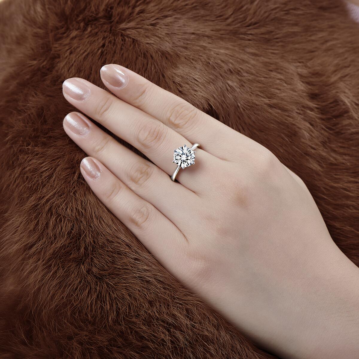 Luxury Moissanite Engagement Ring Radiates Unparalleled Sparkle NEW