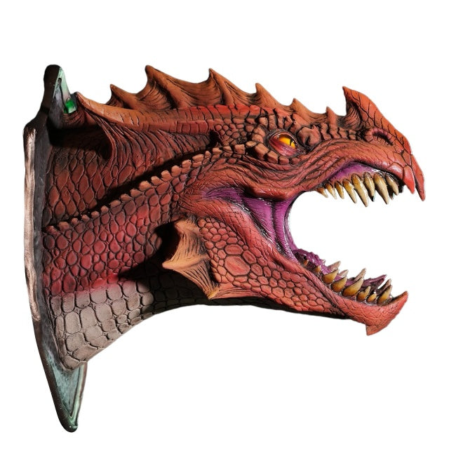Fire Breathing Dragon 3D Wall Sculpture LED Lighted + Fog Machine NEW
