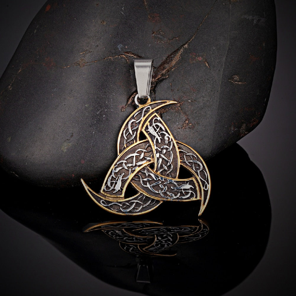 Odin's Horn Viking Necklace Jewelry Silver Gold Steel Leather North Mythology, AMB, NEW!