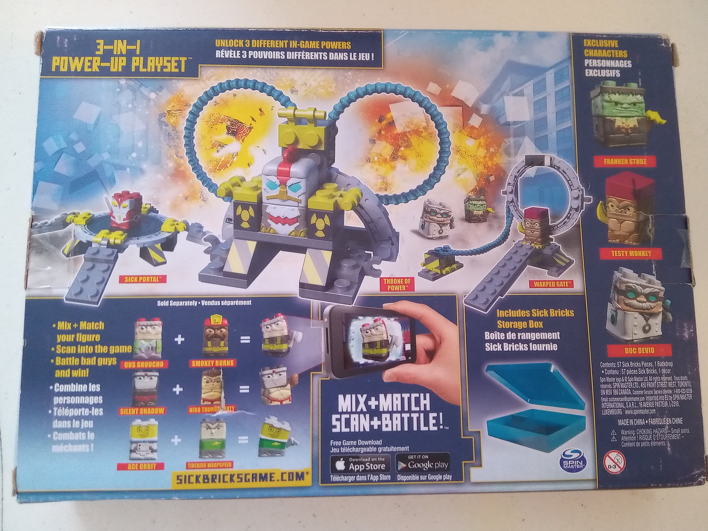 SickBricks Sick Bricks Lego Type Game/Video Game 3 in 1 Power Up Playset, NEW