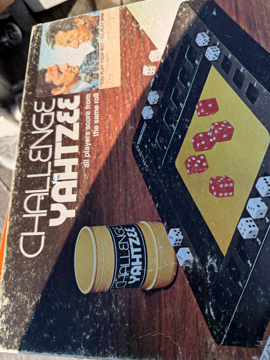Challenge Yahtzee vintage game all players play from same roll vintage actors on the box …
