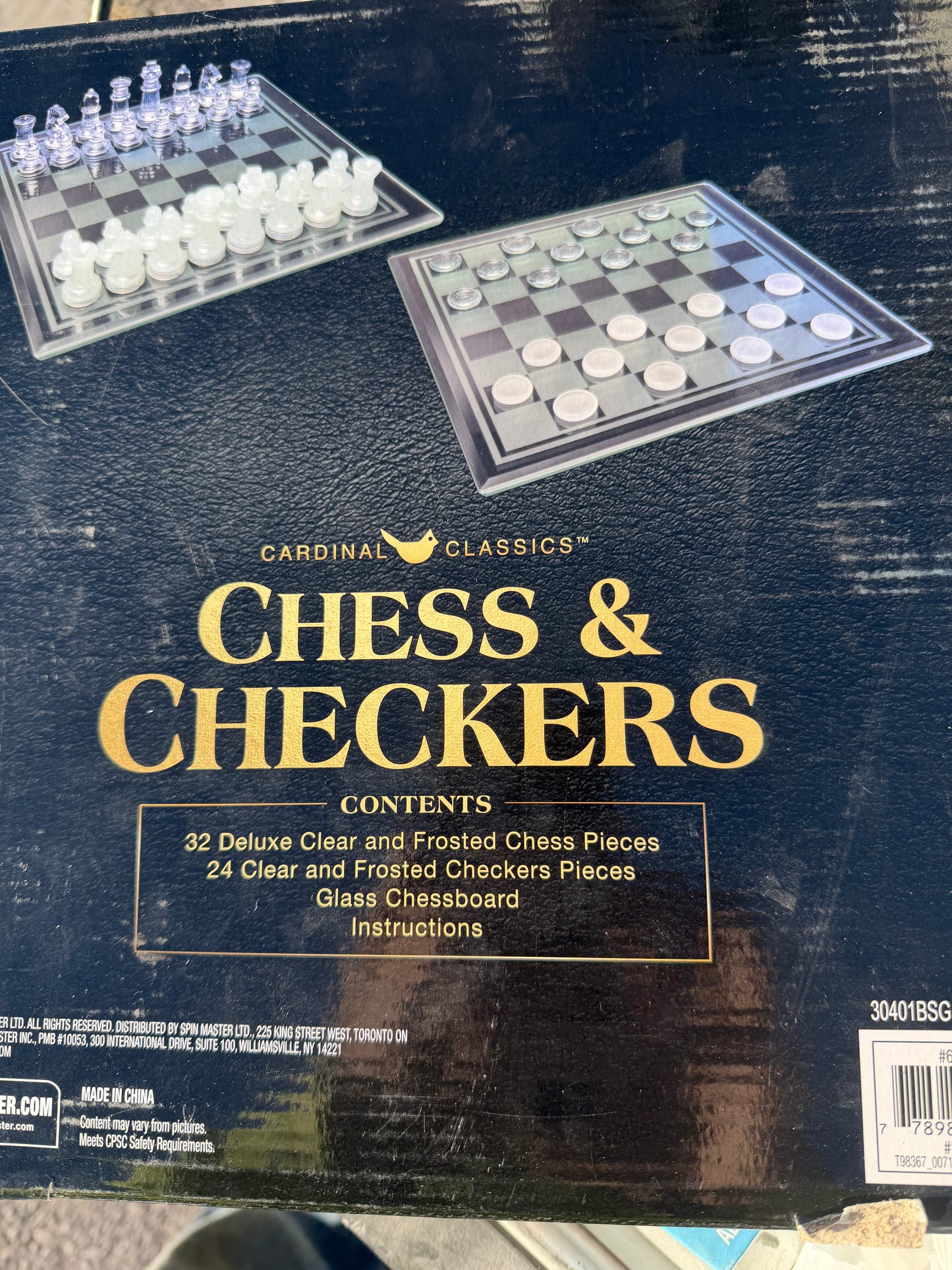 Cardinal Classics glass chess and Checkers set glass game board …