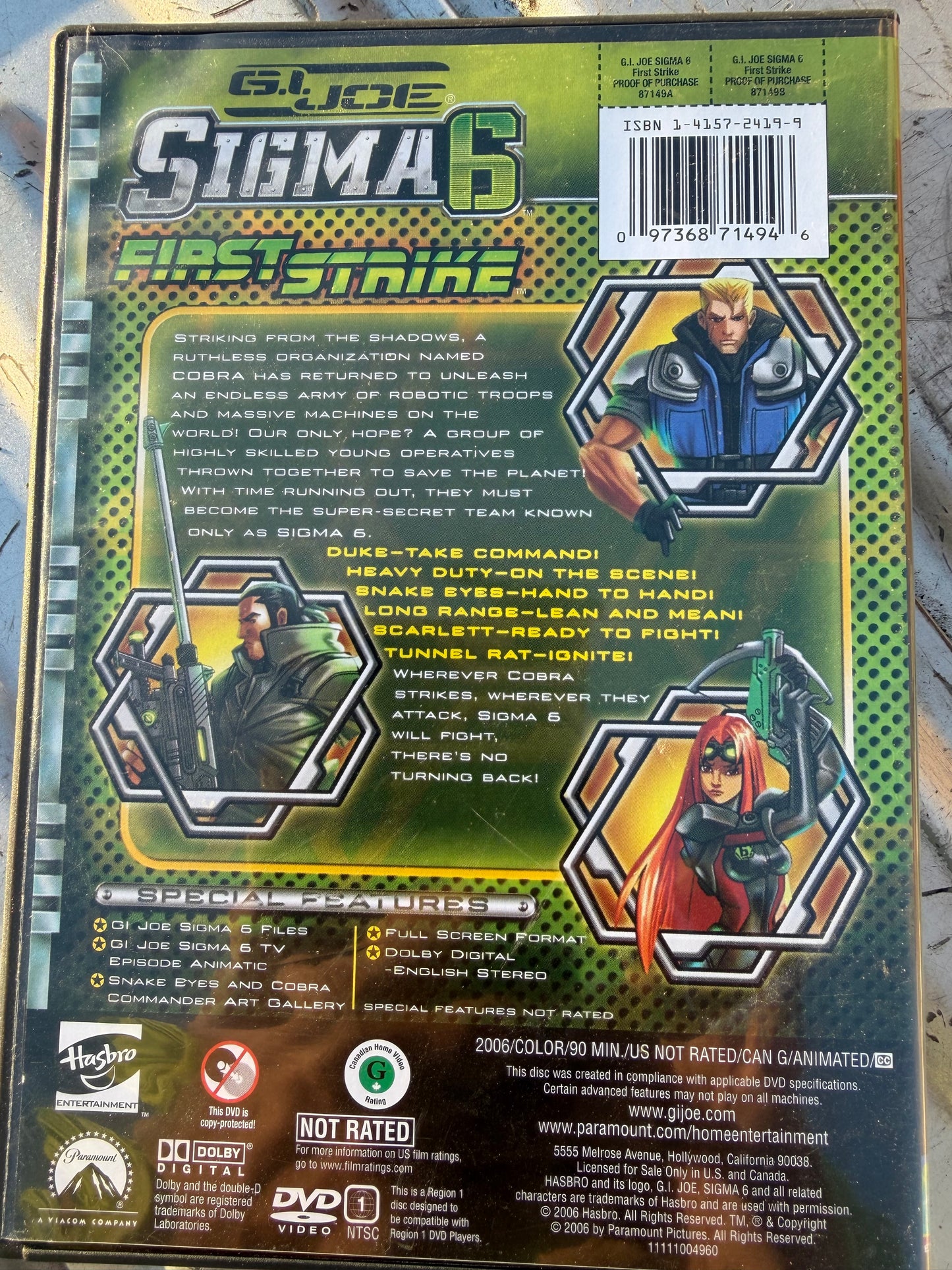DVD GI Joe Sigma 6 the First Strike rated G animation cartoon used …