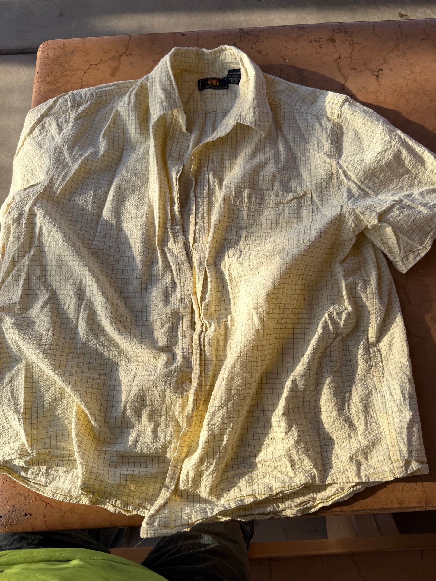 Route 66 clothing shirt button down plaid yellow shirt size is Large…