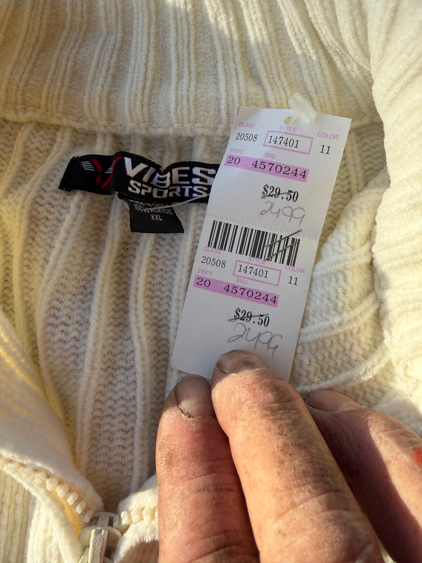 Vibes jeans sports clothing line sweater white size 2xL …
