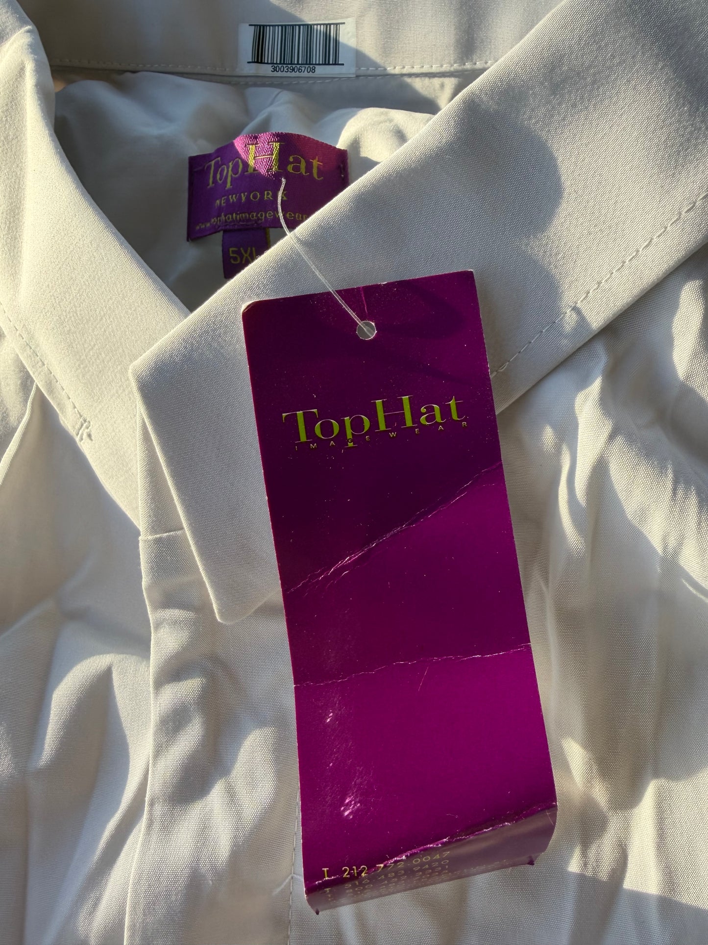 Top Hat Of New York button down shirt dress up white suit shirt long sleeve New size 5XL …