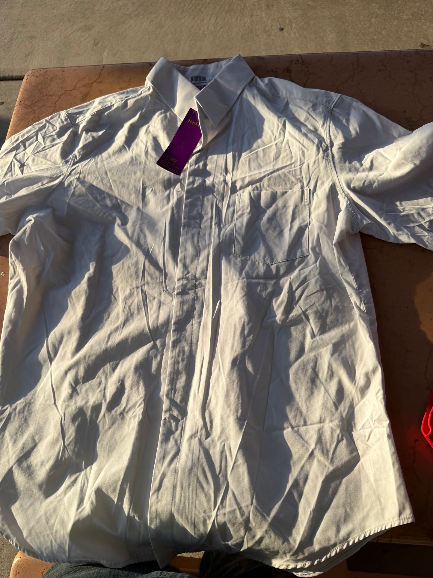 Top Hat of New York clothing line suit shirt button down long sleeve brite white shirt size is XL …