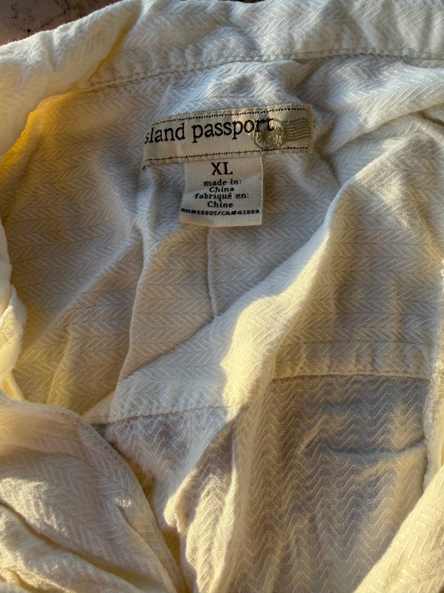 Island Passport clothing line button down shirt off white color size XL…