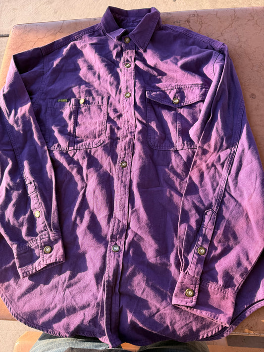 Authentic Jeanswear shirt button down long sleeve purple color size L …