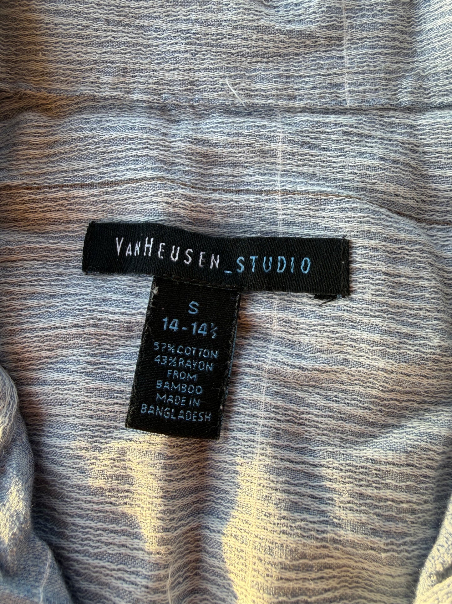 Vanheusen studio clothing line button down shirt size S 14 gray …