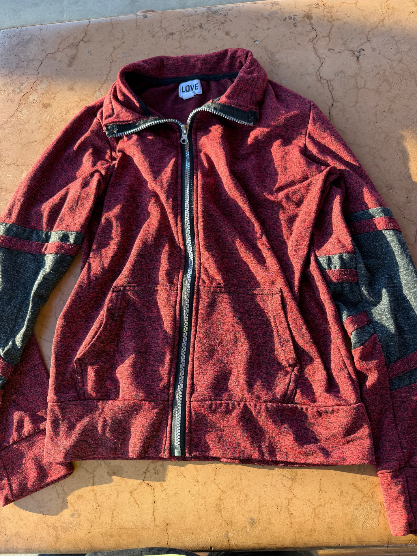 Love clothing co. Zip up sweater long sleeve red size M…