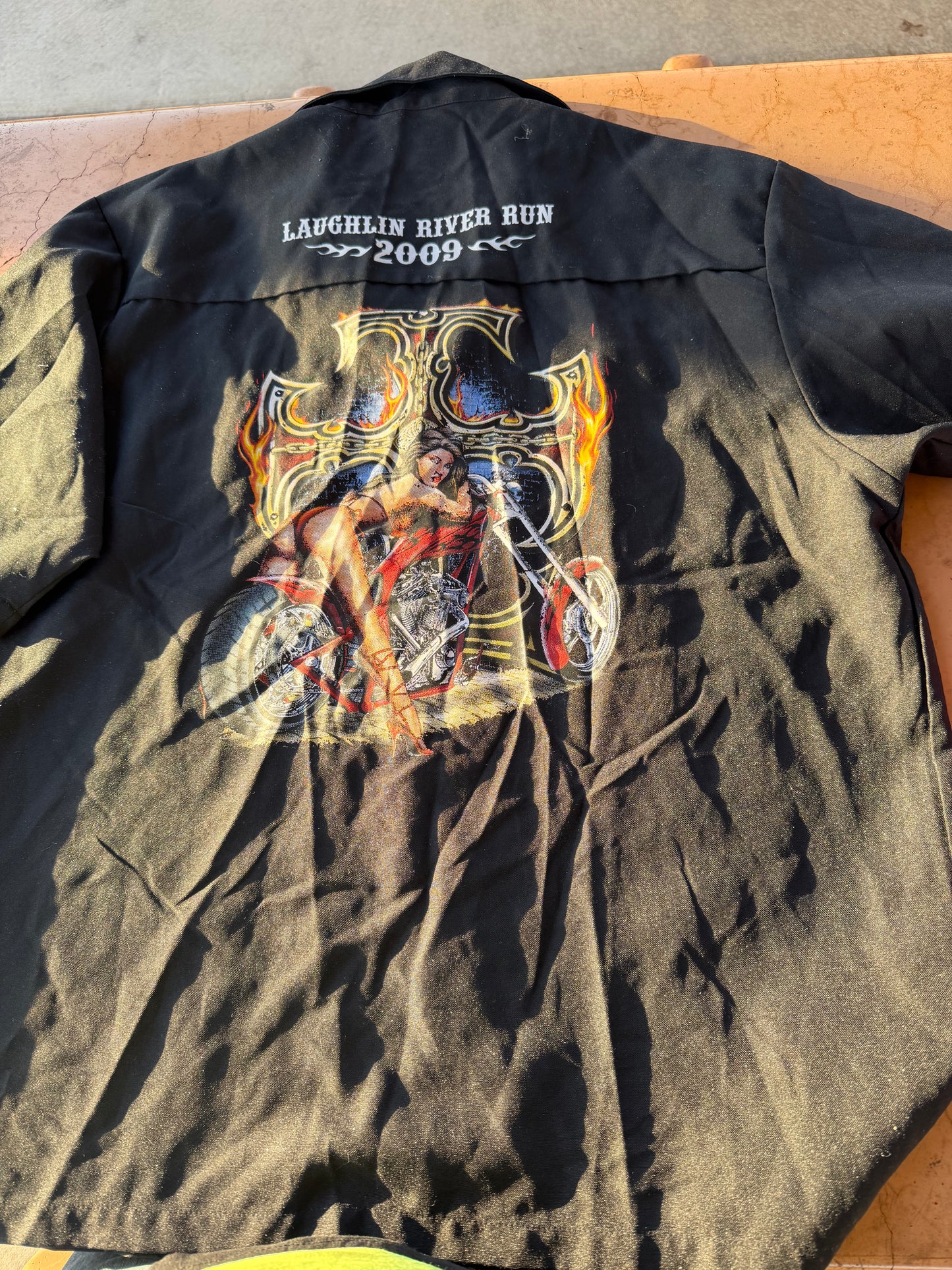 Hollywood Choppers original button down shirts 2009 Laughlin river run. Size L …