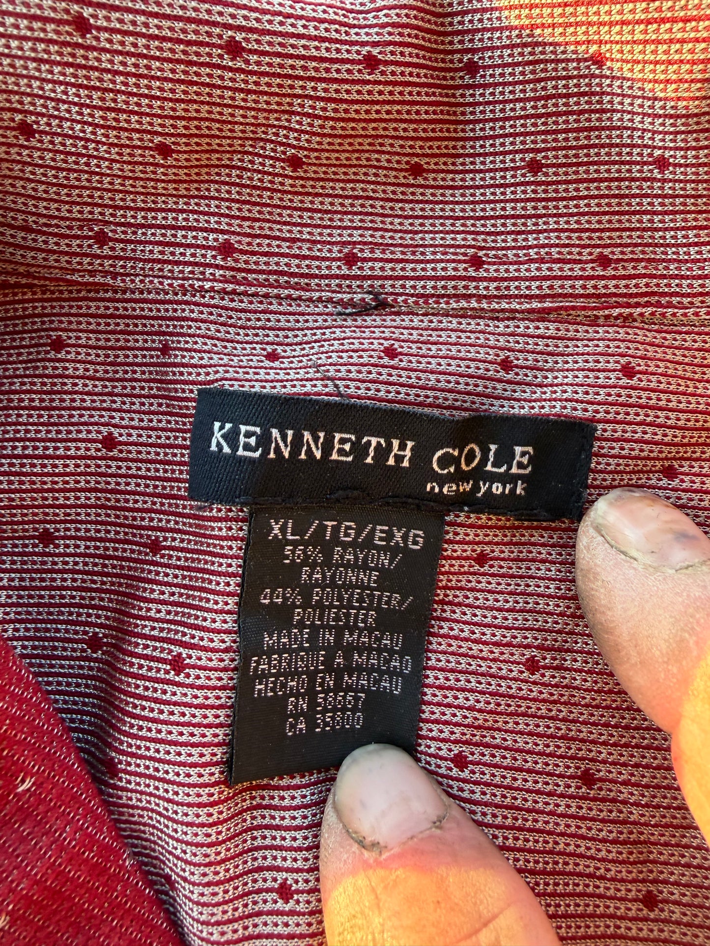 Kenneth Cole of New York Clothing button down shirt reddish pink long sleeve size is XL…