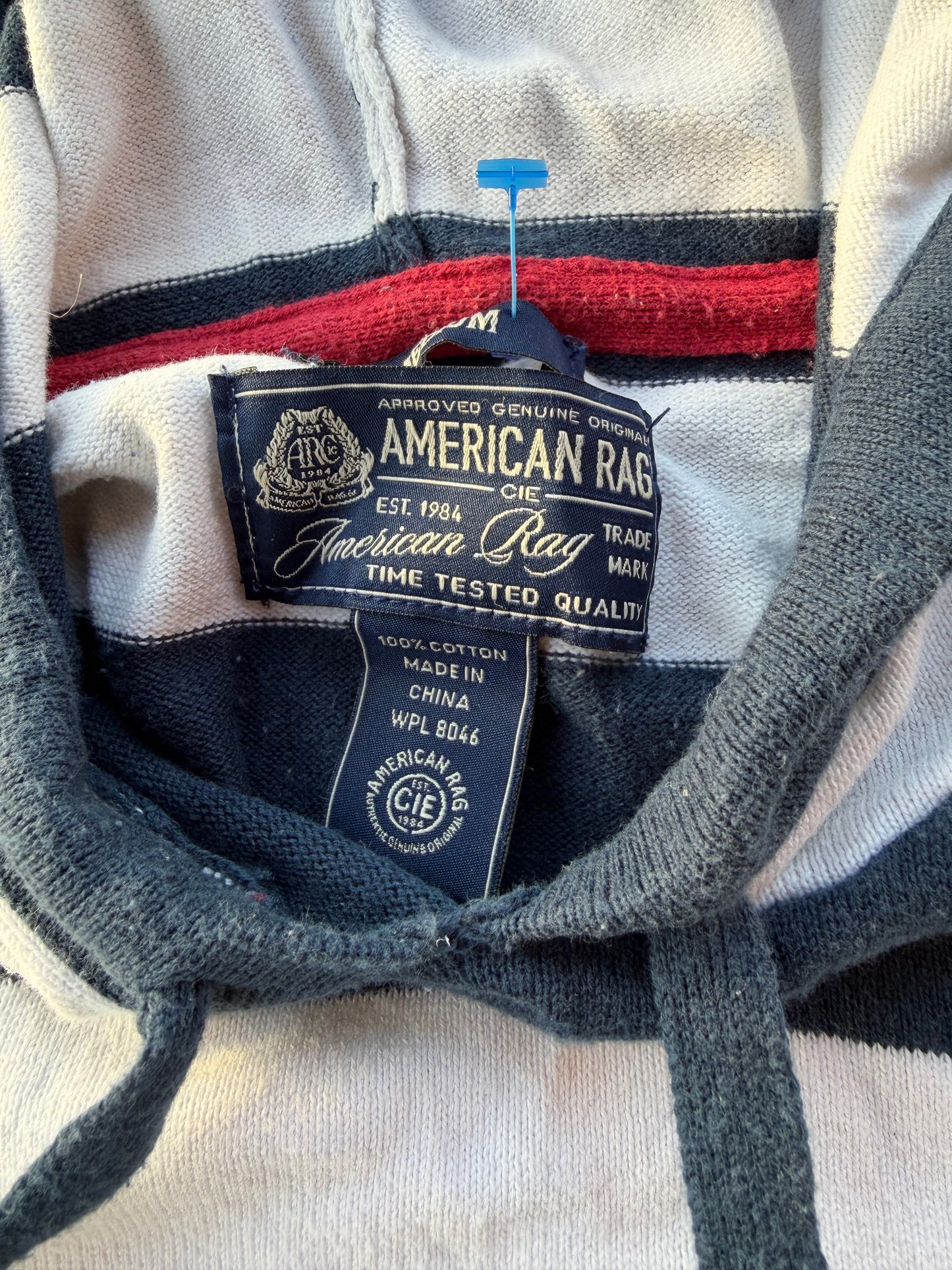 American Rag hoodie blue and white long sleeve pocket size Medium…
