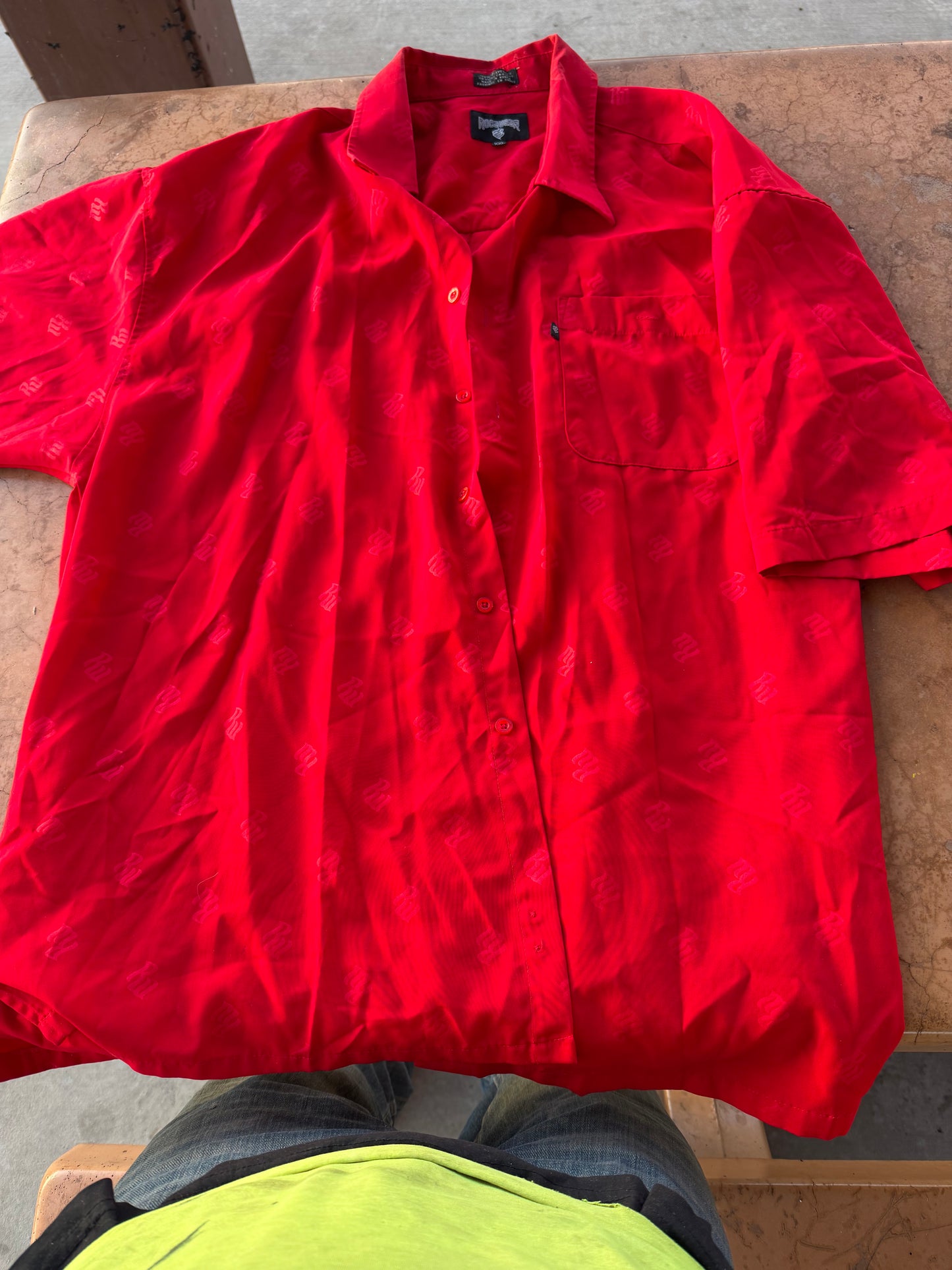 Rockawear co.  Dress up button down red shirt polyester sizeXXL tall…